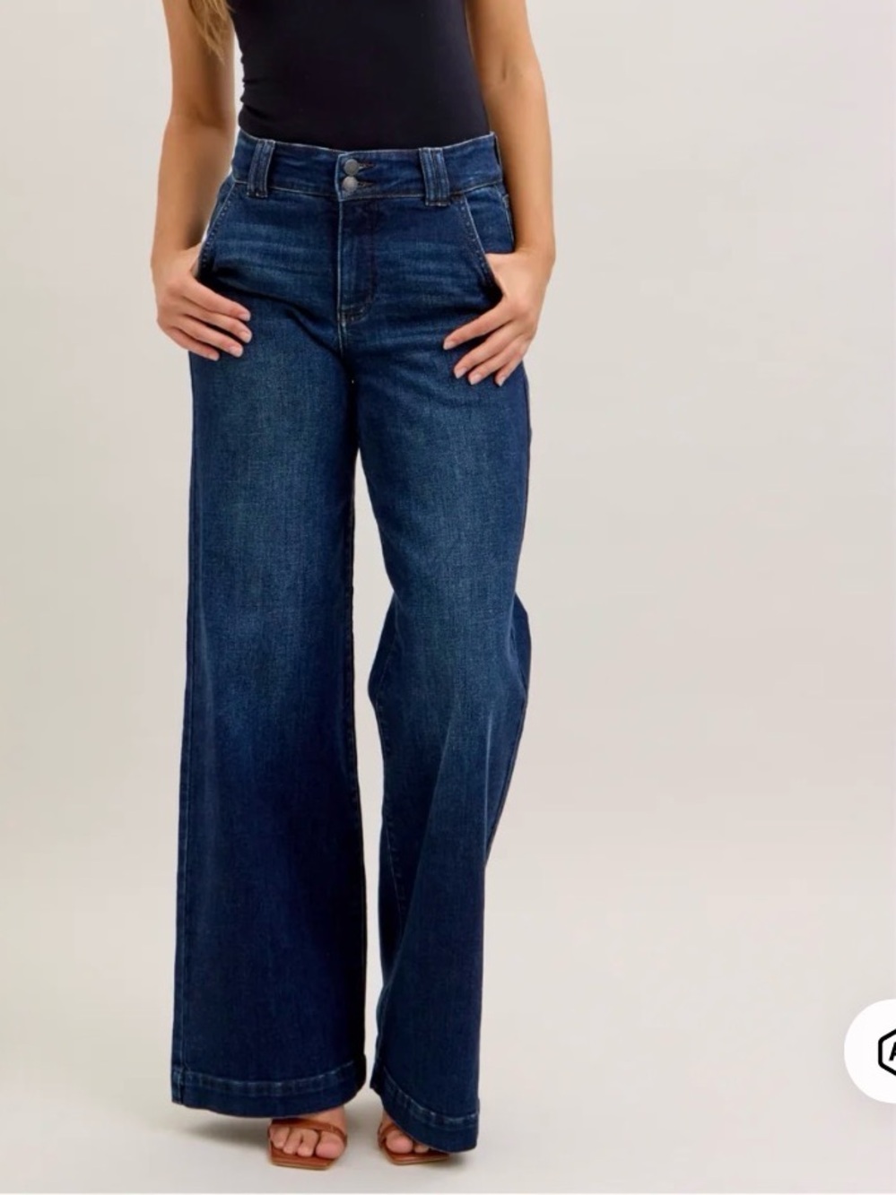 Judy Blue Deep Indigo High-Rise Wide Leg Jeans
